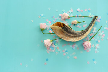 Rosh hashanah (jewish New Year holiday) concept. Traditional symbols