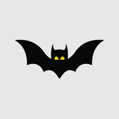 Fototapeta premium Nocturnal silhouette: A graphic depiction of a bat soaring with outspread wings, its presence exudes a sense of night, mystery, and darkness. 