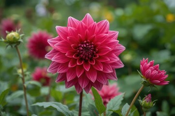 Dahlia York Lancaster during Blooming Phase
