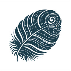 Fototapeta premium Stylized Feather with Swirling Wind Design Elemental Air Feather morphing into swirling wind currents sharp yet fluid lines