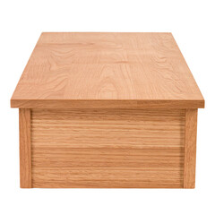 A simple wooden box with a smooth top and visible grain texture.