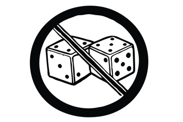 No dice symbol illustration on white background gambling