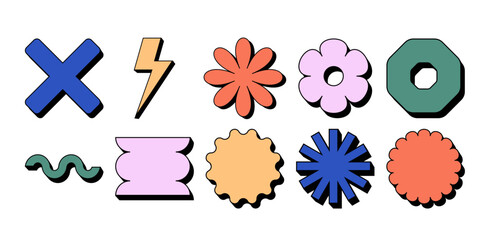 Retro Shape Element Set