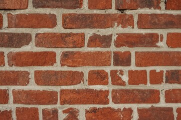 Naklejka premium Detailed view of a crimson masonry surface