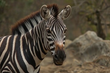 Close-up of a zebra inside an animal sanctuary