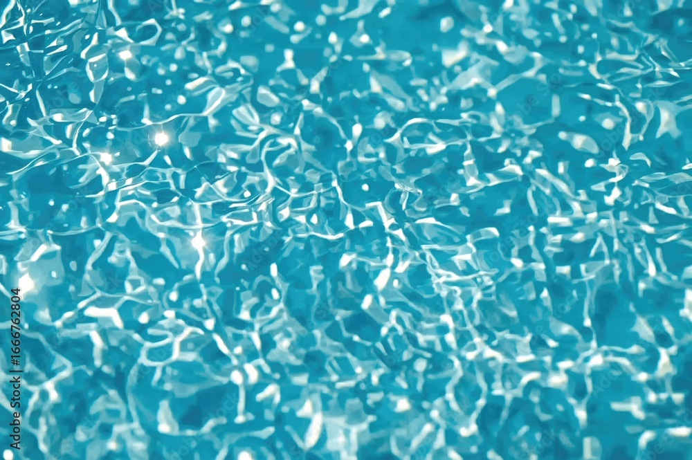 Poster blurred aquatic backdrop with vivid blue ripple pattern. overhead perspective of a summer pool surfa