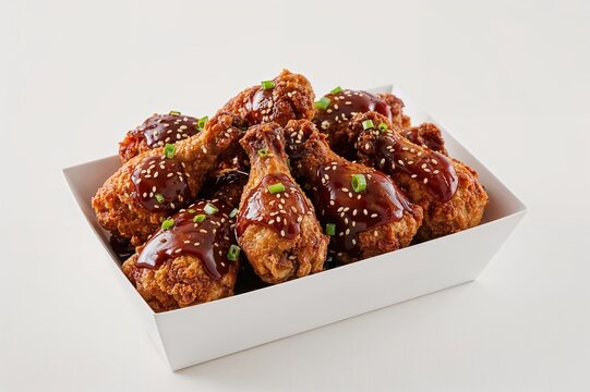 Crispy fried wings coated in galbi glaze