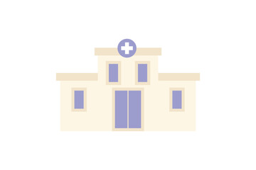 Hospital Building Icon Flat Vector Illustration
