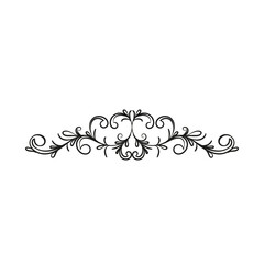Decorative floral vector ornament on white background