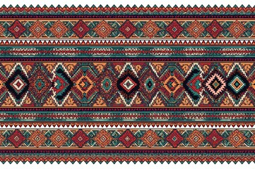 Seamless vibrant geometric frame pattern for printing borders