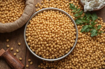 Fototapeta premium Toor dal, also known as arhar dal, provides essential protein, carbs, and fiber, helping fulfill your daily iron and calcium needs.