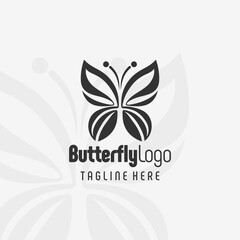 Classic Butterfly Drawing Logo Design