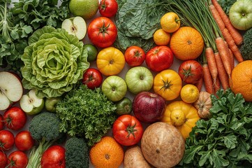 Assortment of various fruits and vegetables