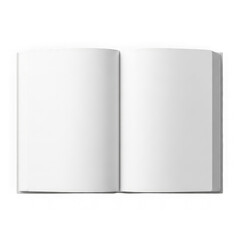 Naklejka premium Top-down view of an open blank photorealistic book ready for content creation transparent background