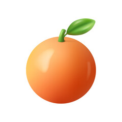 Organic grapefruit, isolated 3d ripe exotic fruit with stem and leaf. Vector low calorie vitamin product to support immunity, healthy balanced nutrition. Ecologically clean citrus paradisi