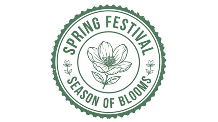Spring Festival Season of Blooms Floral Emblem for Botanical Celebrations