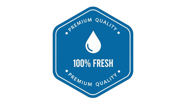 Freshness Guaranteed Premium Quality Seal with Water Drop Icon for Products