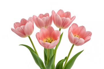 Naklejka premium Stunning Tulip Flowers from the Lily Family (Liliaceae) on a White Backdrop with Clipping Path