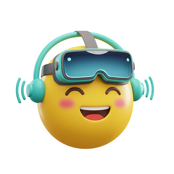 3D Emoji with VR Headset & Headphones - Virtual Reality Experience