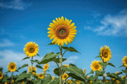 Gorgeous yellow bloom of a sunflower