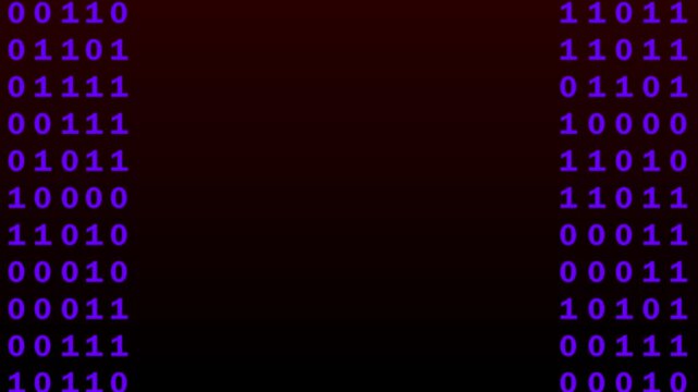 Binary code ones zeros digital data black background vertical format coding loop