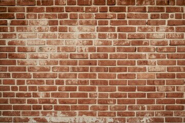 Fototapeta premium Charming old brick facade perfect for panoramic combinations with its left-side counterpart.