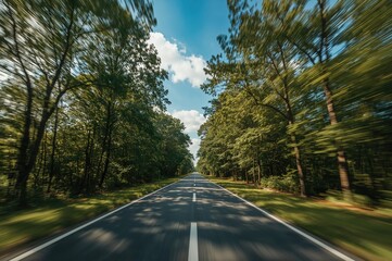 Fototapeta premium Foggy deserted street in a residential area