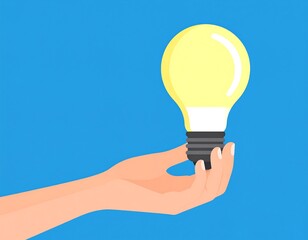 Hand holding a lightbulb.  Idea concept