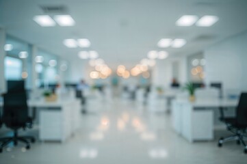 Fototapeta premium Out-of-Focus Workspace Featuring Bokeh Light Effects