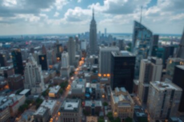 Fototapeta premium Out-of-focus urban landscape - Downtown Area