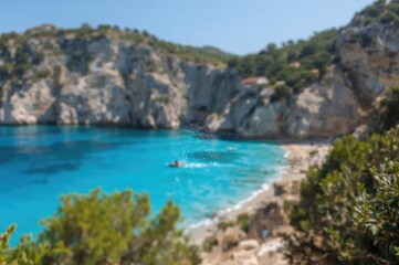 Obraz premium Out-of-Focus Coastal Cove Scene