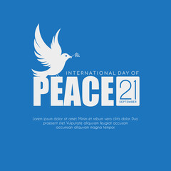 Fototapeta premium International Day of Peace. with the bird carries an olive branch in its beak