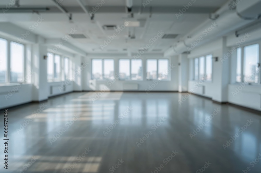 Poster out-of-focus shot of an empty space featuring windows