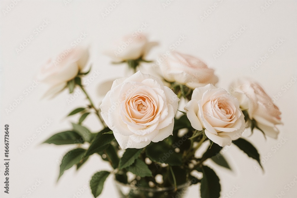Poster soft-focused roses creating a lovely backdrop with a gentle depth of field, featuring flowers in a s