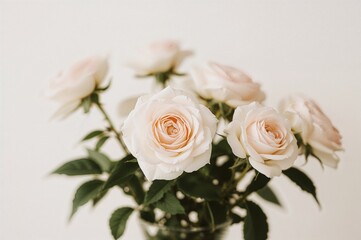 Soft-focused roses creating a lovely backdrop with a gentle depth of field, featuring flowers in a summer garden setting