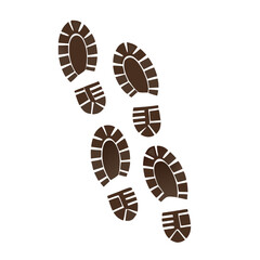 Brown boot prints walking pattern vector illustration footprints shoe