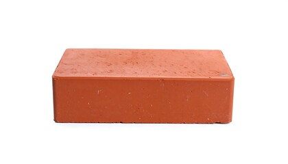 Single terracotta brick, rectangular shape, solid color