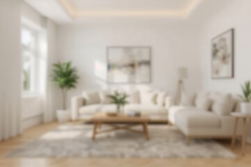 Softly lit abstract living space with blurred effect for background use