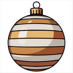 shiny Christmas bauble with golden sparkle details