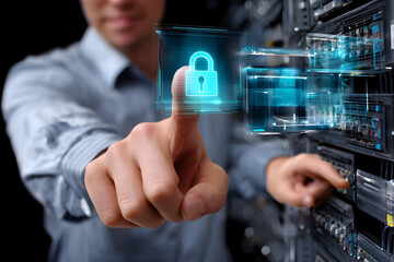 Exploring Network Security Concepts With Digital Lock Symbol, Data Protection Strategies, Cybersecurity Awareness, and Technical Solutions