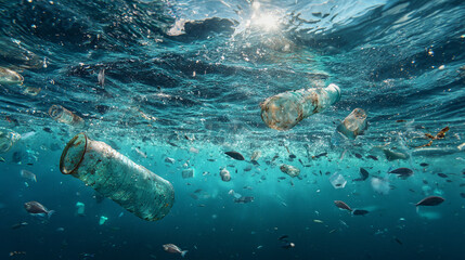 Fototapeta premium Reducing plastic use helps keep oceans clean.
