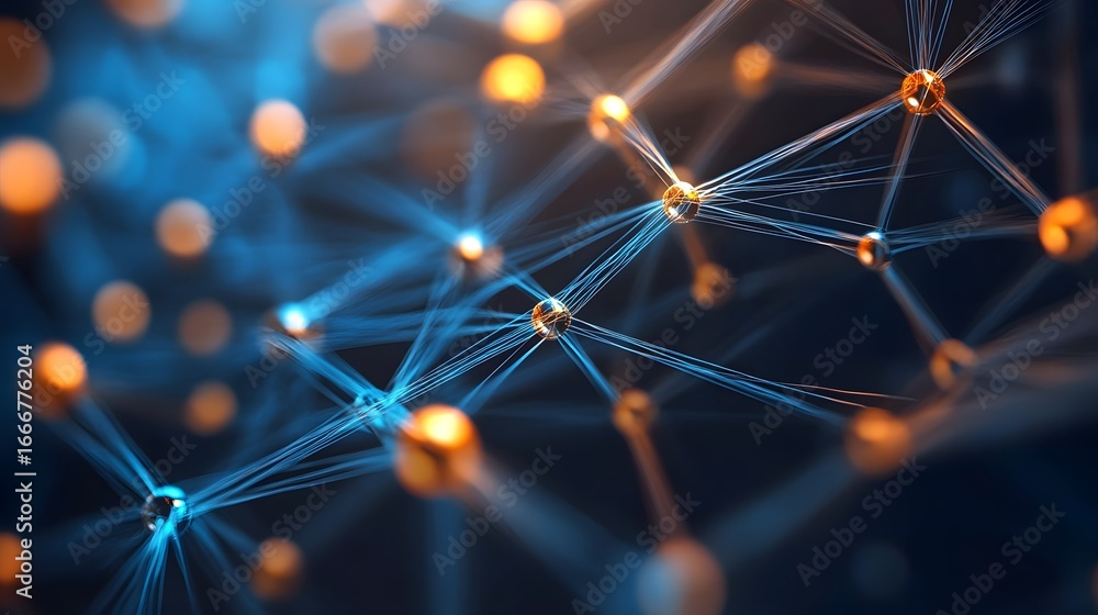Poster Abstract Network Connection with Blue and Orange Nodes and Lines