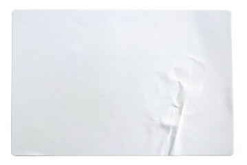 Transparent png of white rectangular paper sticker label.