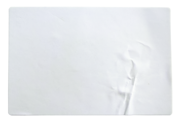 Transparent png of white rectangular paper sticker label.