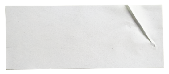 Transparent png of white rectangular paper sticker label.