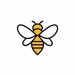 Stylized Bee with Detailed Wings and Bold Yellow and Black Stripes
