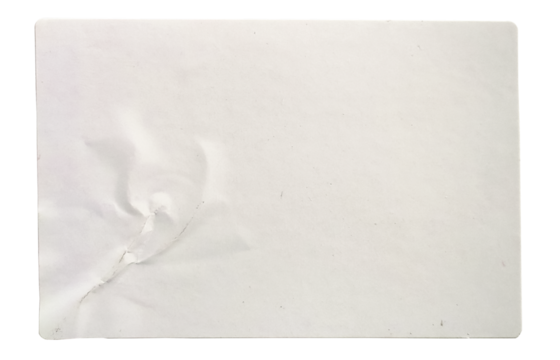 Transparent png of white rectangular paper sticker label.