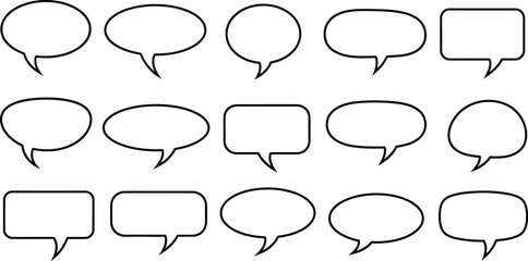 Fototapeta premium Collection of diverse empty speech bubbles for messages and communication ideas