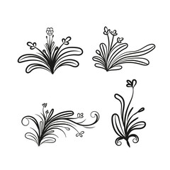 Decorative floral vector ornament on white background