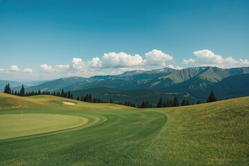 Stunning alpine scenery seen from the golf links